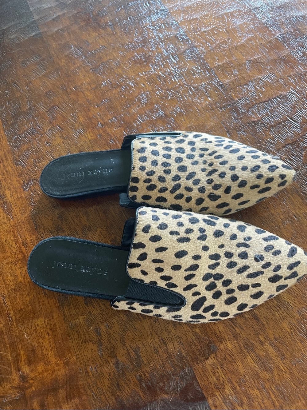 Jenni Kayne Pony Hair Cheetah Print Pointed Toe Mule Size 37